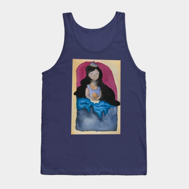 Black hair princess Tank Top by Thedisc0panda